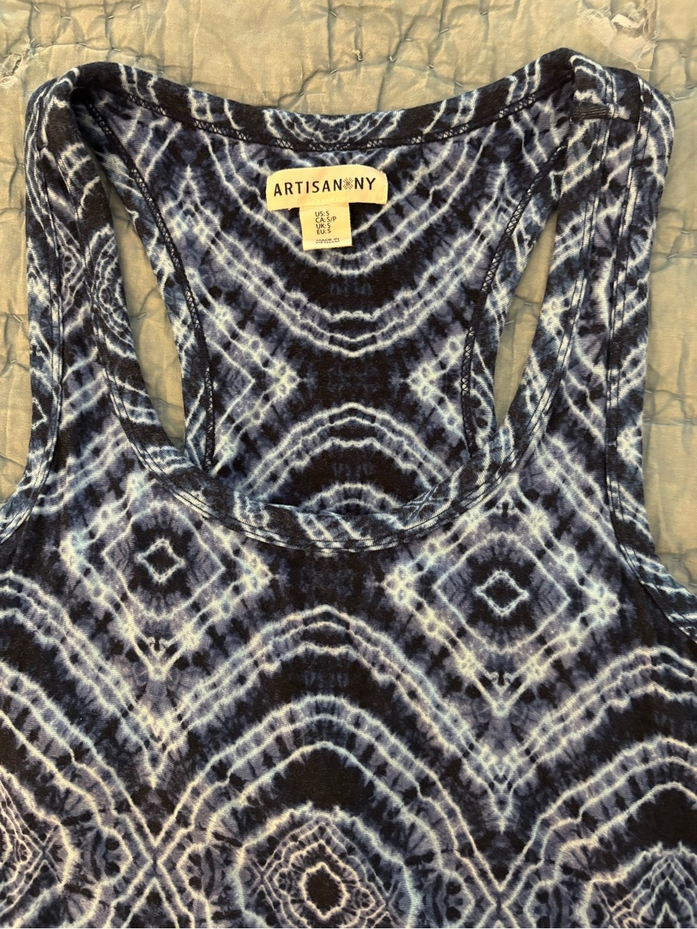 Artisan NY Maxi Dress ~ S ~ Blue Tie Dye Print